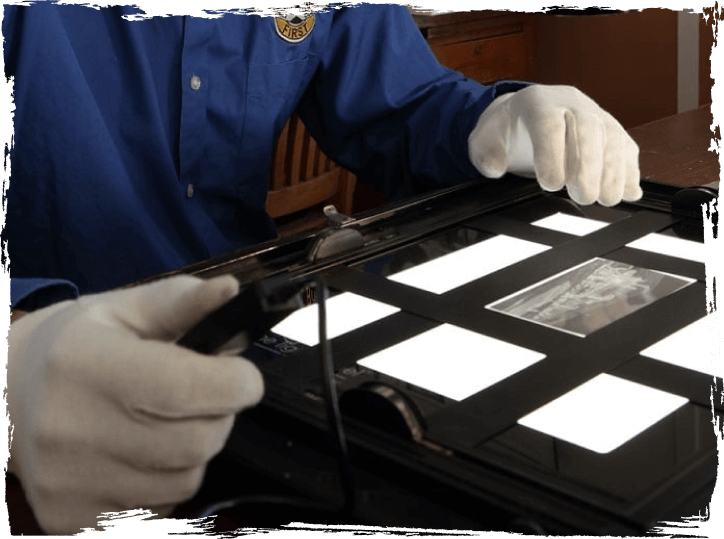 Volunteer organizing the historical documents at the NNRY